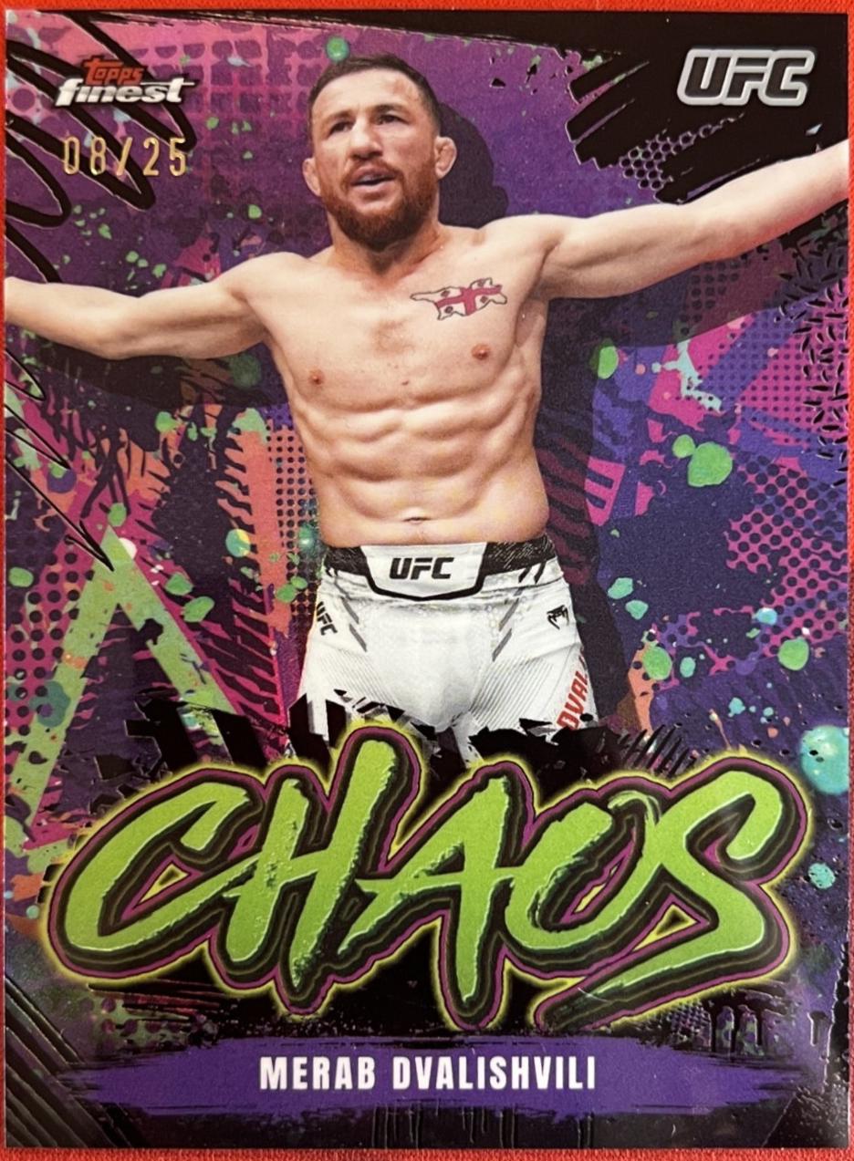 Merab Dvalishvili 2024 Topps Finest UFC Chaos #CHA-9 Black Refractor