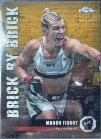 Manon Fiorot 2024 Topps Chrome UFC Brick by Brick #BYB-15 Gold Refractor