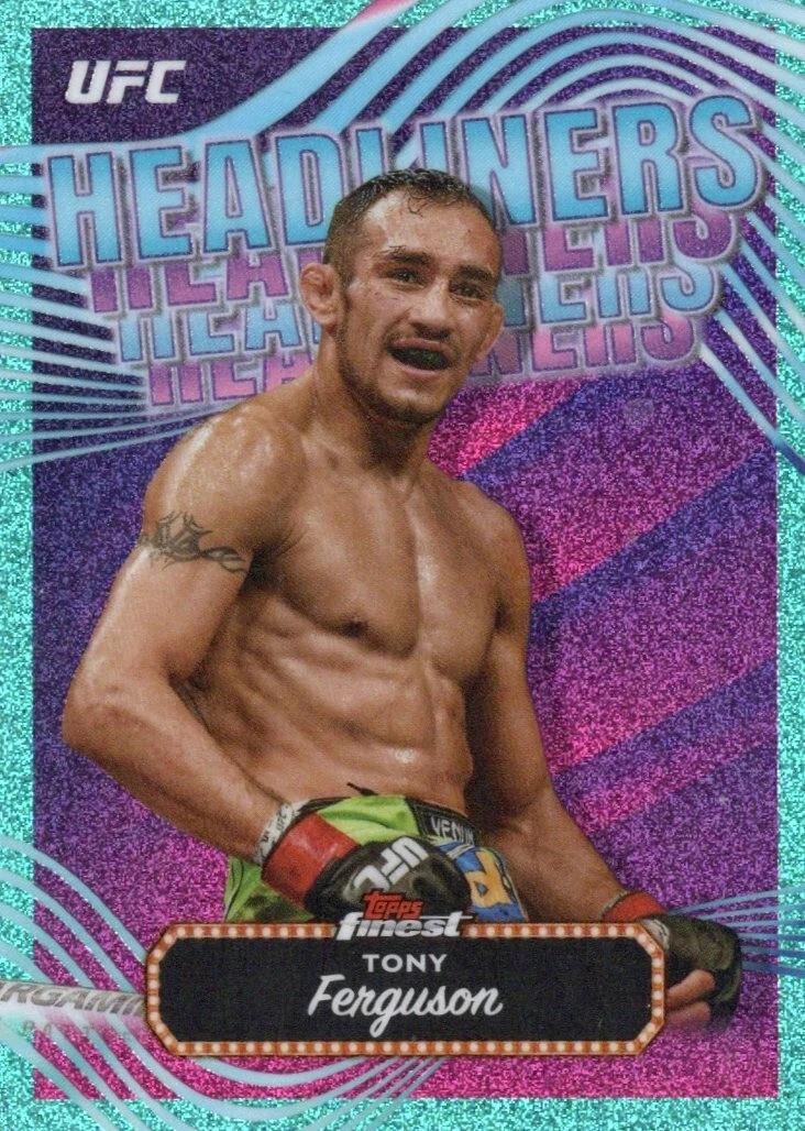 Tony Ferguson 2024 Topps Finest UFC Headliners #HDL-25 Aqua Glitter Refractor