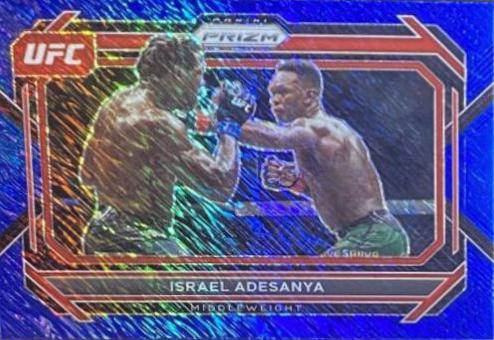 Israel Adesanya 2023 Panini Prizm UFC Base #82 Blue Shimmer