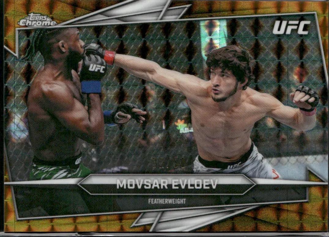 Movsar Evloev 2026 Topps Chrome UFC Base #165 Gold Geometric Refractor