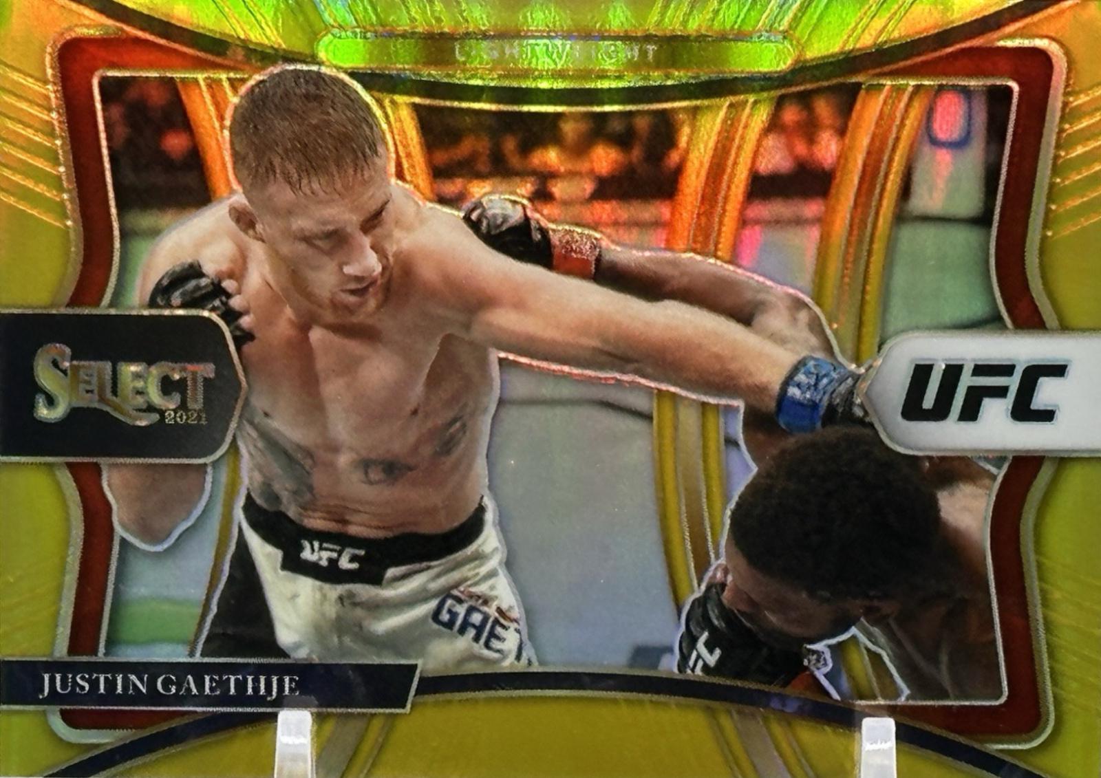 Justin Gaethje 2023 Panini Select UFC Octagonside #288 Gold