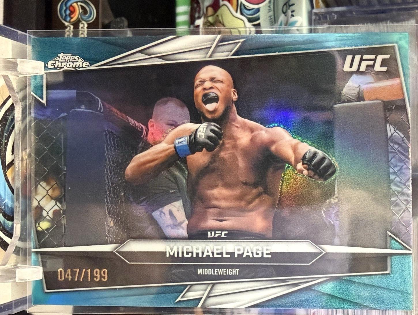 Michael Page 2026 Topps Chrome UFC Base #135 Teal Refractor
