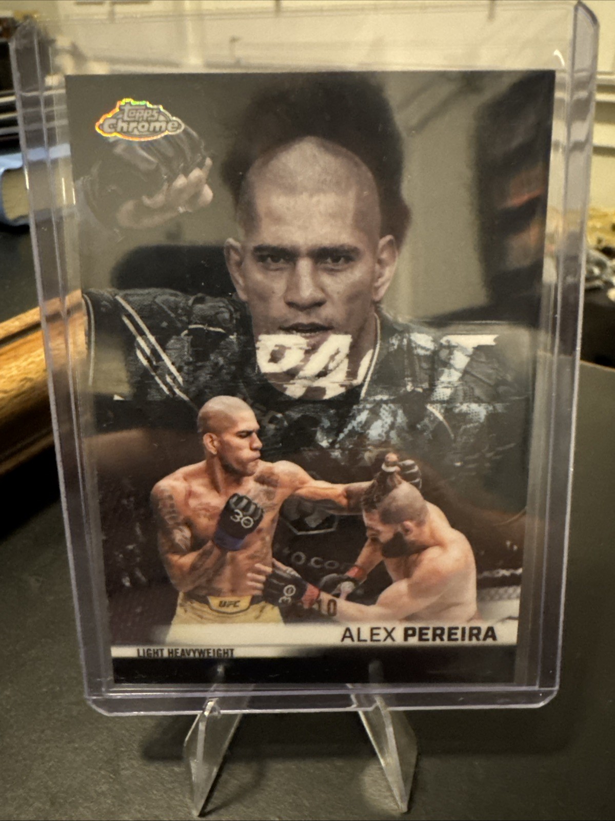 Alex Pereira 2026 Topps Chrome UFC Impact Point #IP-1 Aqua Refractor