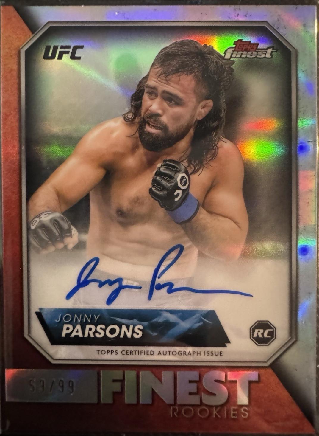 Jonny Parsons 2024 Topps Finest UFC Rookie Finest Autographs #RFA-JP Refractor