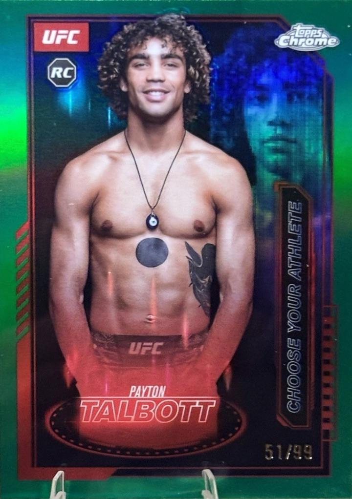 Payton Talbott 2025 Topps Chrome UFC Mission Control #MCL-7 Green Refractor