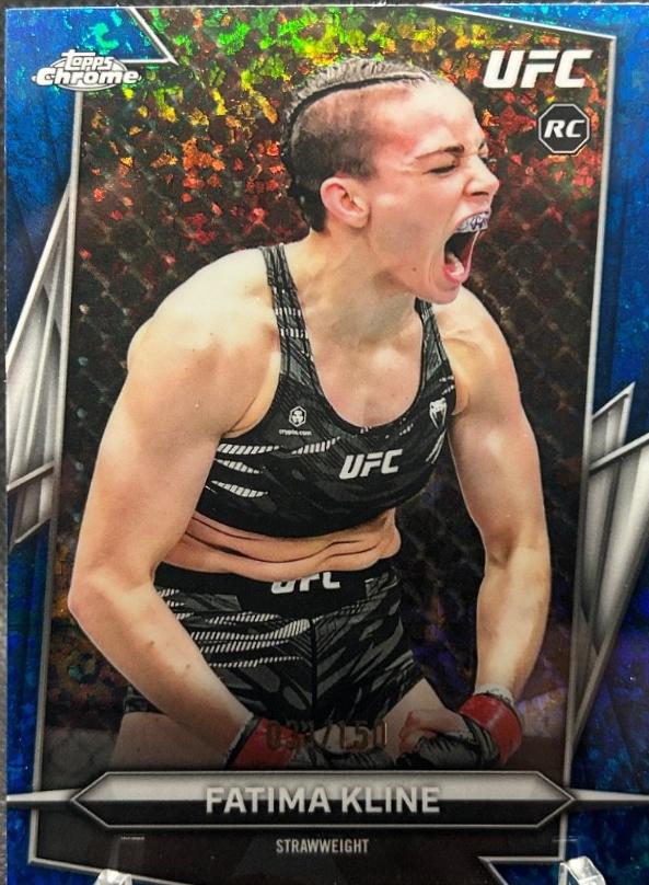 Fatima Kline 2026 Topps Chrome UFC Base #158 Blue Mini Diamonds Refractor