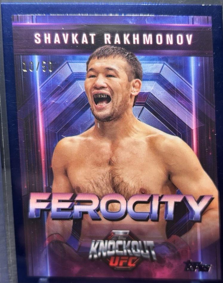 Shavkat Rakhmonov 2025 Topps Knockout UFC Ferocity #FE-24 Blue