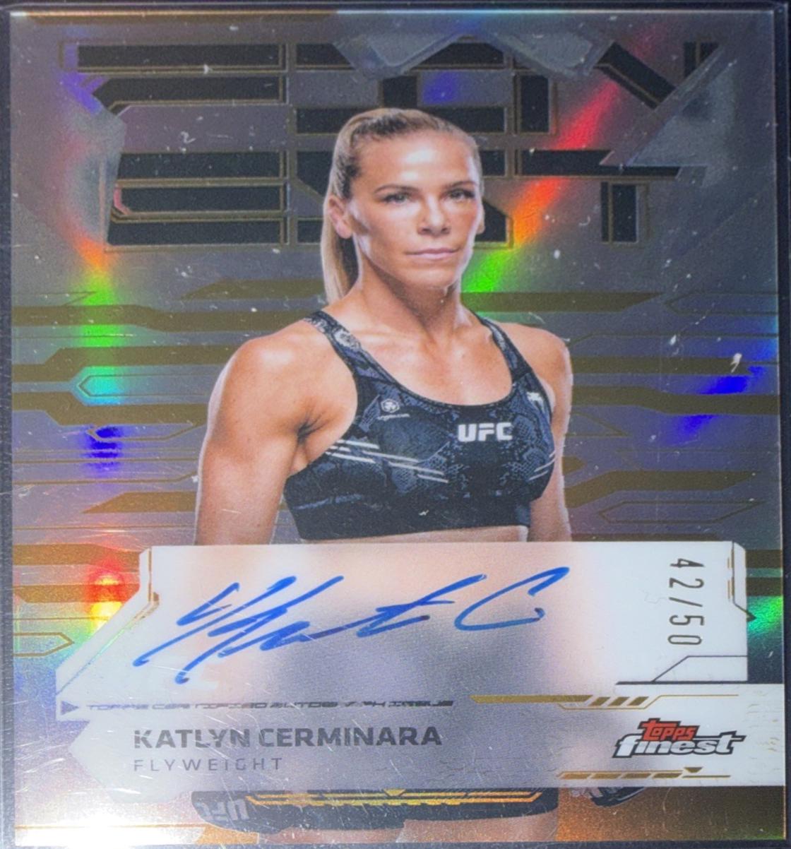 Katlyn Cerminara 2025 Topps Finest UFC Finest Autographs #FA-KC Gold Refractor