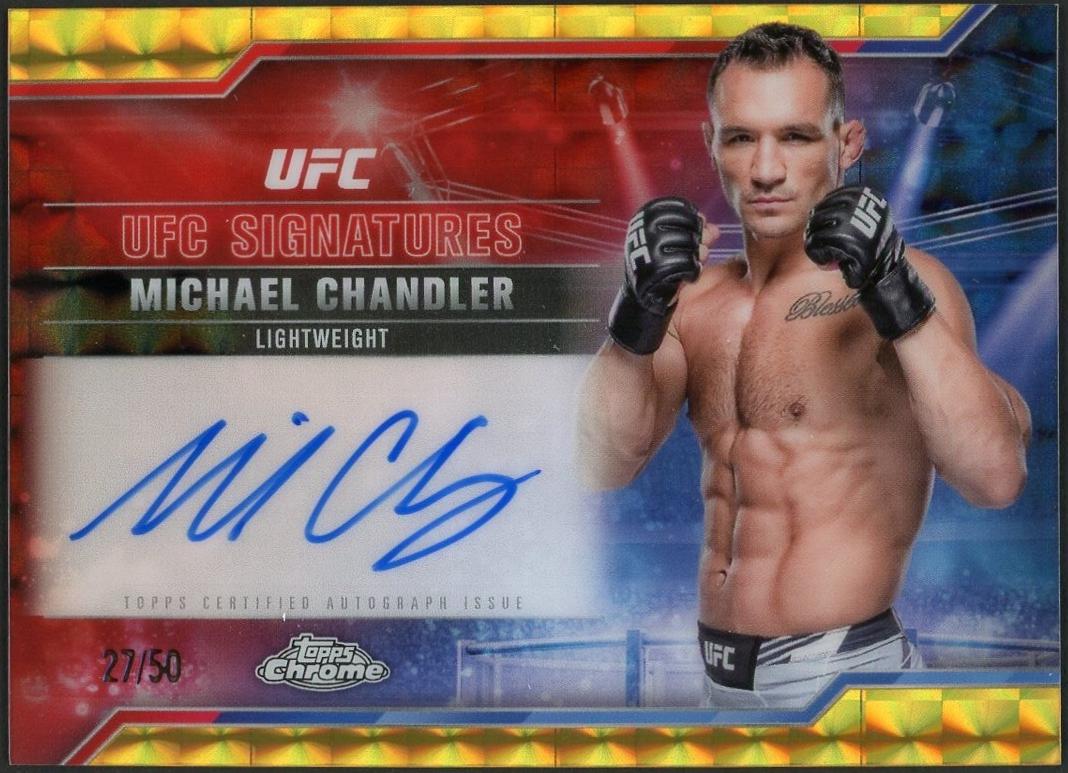 Michael Chandler 2025 Topps Chrome UFC UFC Signatures #SIG-MC Geometric Gold Refractor
