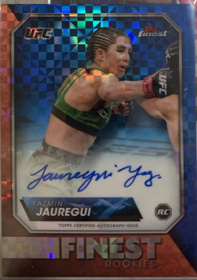 Yazmin Jauregui 2024 Topps Finest UFC Rookie Finest Autographs #RFA-YJ Blue Checkerboard Refractor