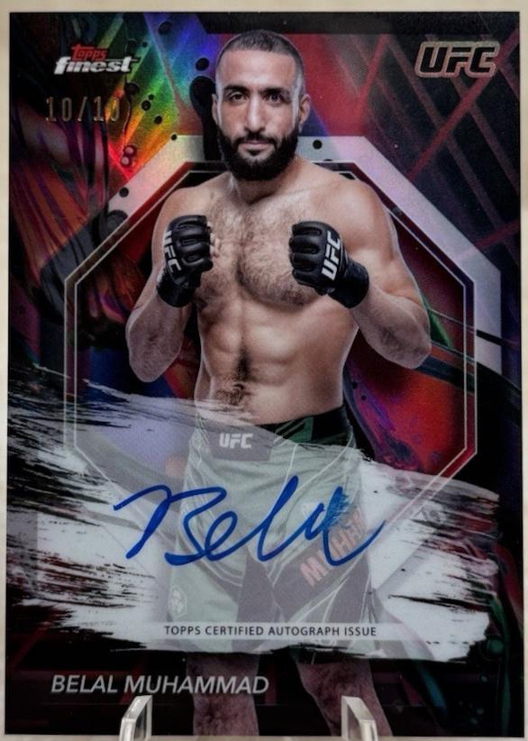 Belal Muhammad 2024 Topps Finest UFC Finest Autographs #FA-BMD Red Black Vapor Refractor