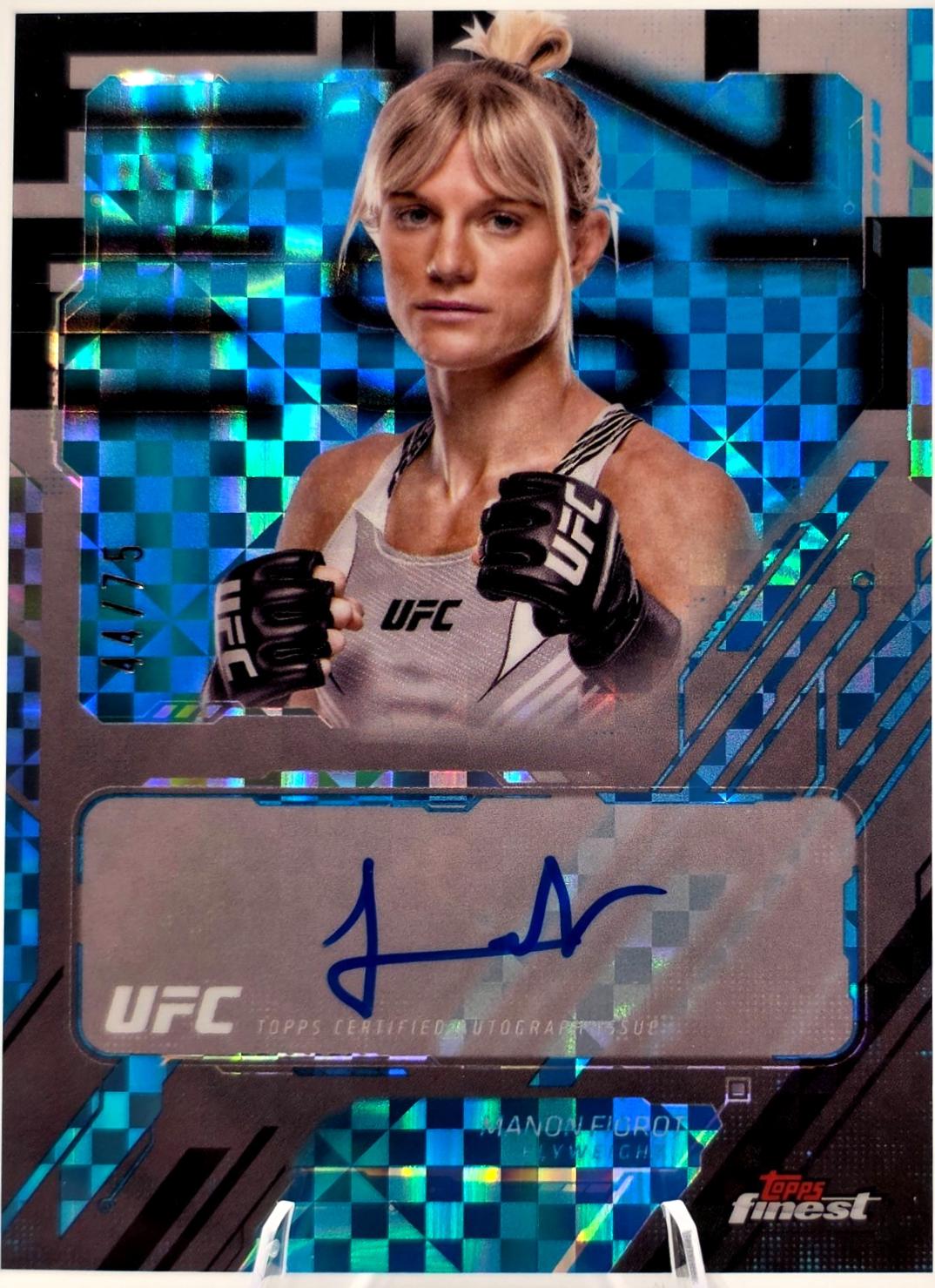 Manon Fiorot 2025 Topps Finest UFC The Finest #TFA-MF Blue Checkerboard Refractor