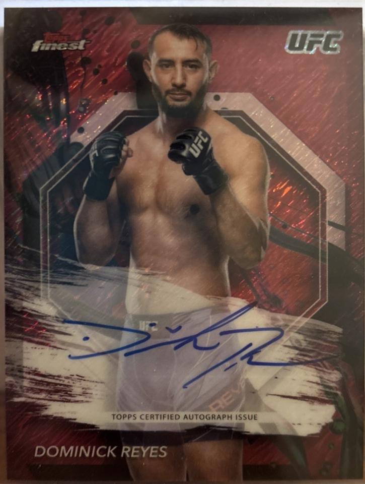 Dominick Reyes 2024 Topps Finest UFC Finest Autographs #FA-DRS Red Shimmer Refractor