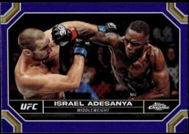 Israel Adesanya 2024 Topps Chrome UFC Base #81 Purple Refractor