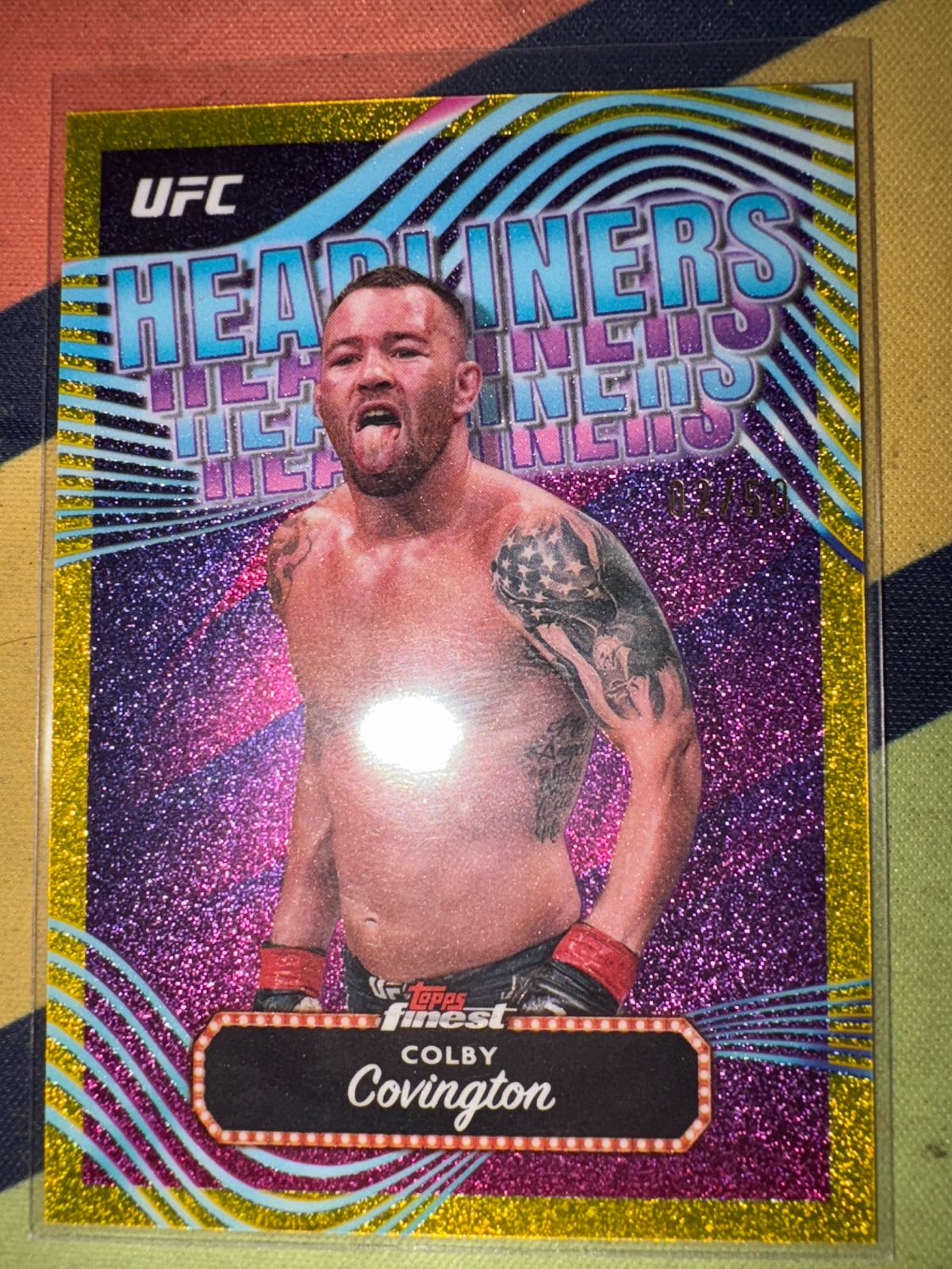 Colby Covington 2024 Topps Finest UFC Headliners #HDL-24 Gold Refractor