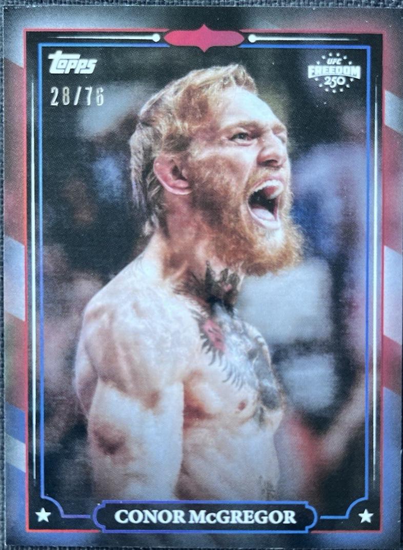 Conor McGregor 2026 Topps UFC Freedom 250 Base #1 Red White Blue