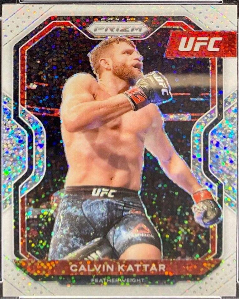 Calvin Kattar 2021 Panini Prizm UFC Base #58 White Sparkle