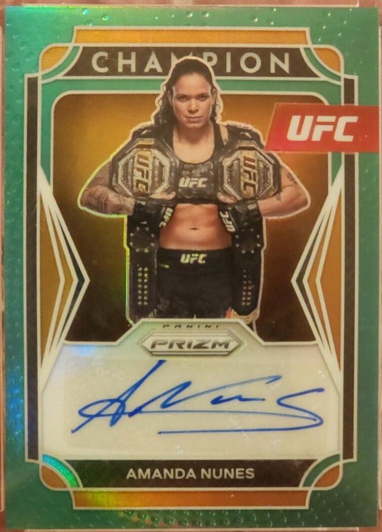 Amanda Nunes 2022 Panini Prizm UFC Champion Signatures #1 Green