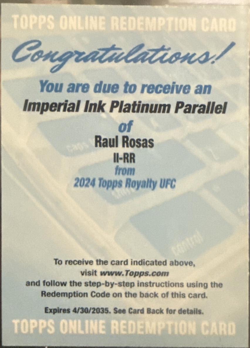 Raul Rosas 2024 Topps Royalty UFC Imperial Ink #II-RR Blue