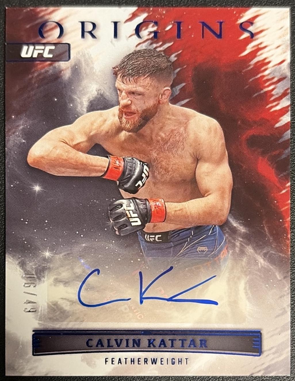 Calvin Kattar 2023 Panini Chronicles UFC Origins Autographs #17 Blue