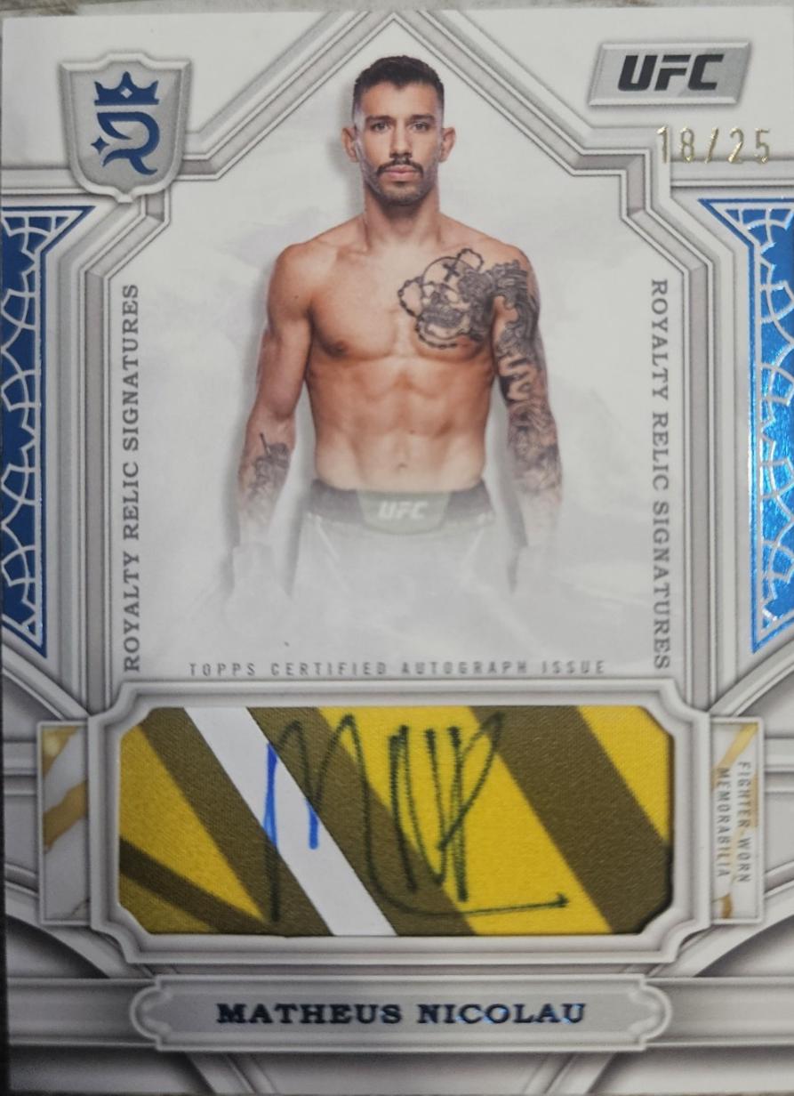 Matheus Nicolau 2024 Topps Royalty UFC Royalty Relic Signatures #RYS-MNU Blue