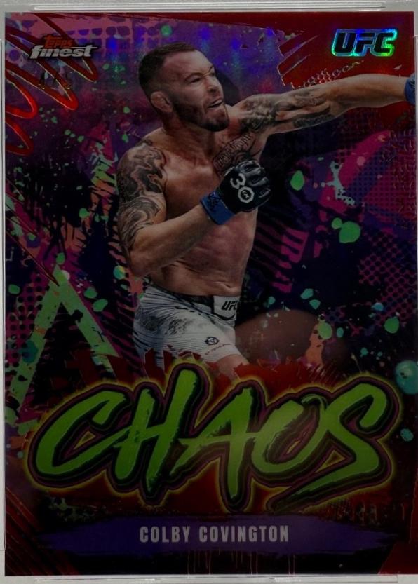 Colby Covington 2024 Topps Finest UFC Chaos #CHA-4 Red Refractor