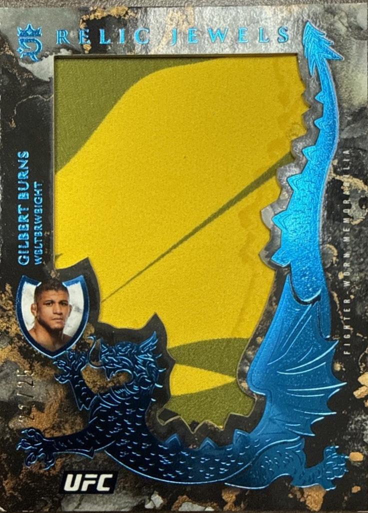 Gilbert Burns 2025 Topps Royalty UFC Relic Jewels #RJ-GB Green