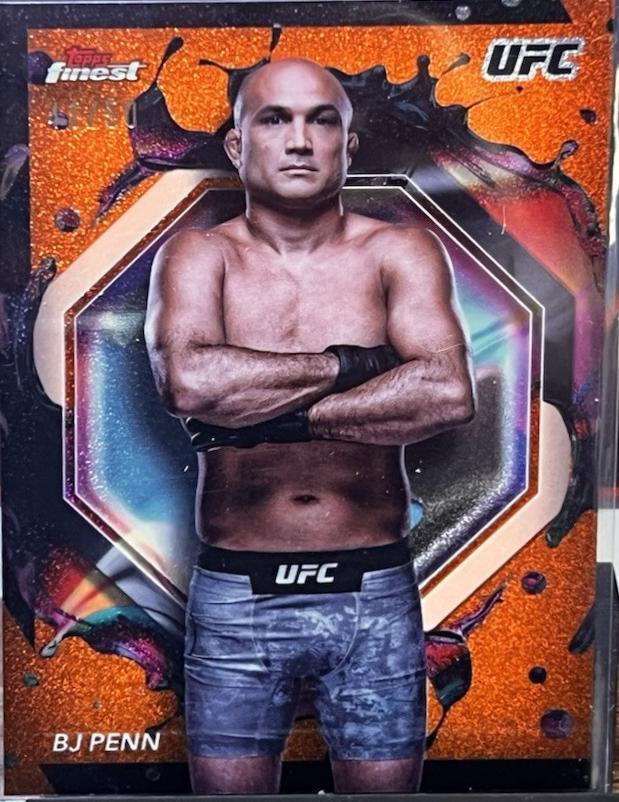 BJ Penn 2024 Topps Finest UFC Base Rare #203 Tangerine Glitter Refractor