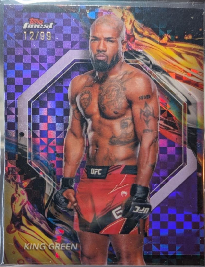 King Green 2024 Topps Finest UFC Base Uncommon #186 Purple Checkerboard Refractor