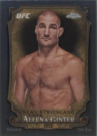 Sean Strickland 2025 Topps Chrome UFC Allen & Ginter #AAG-16 Gold Refractor