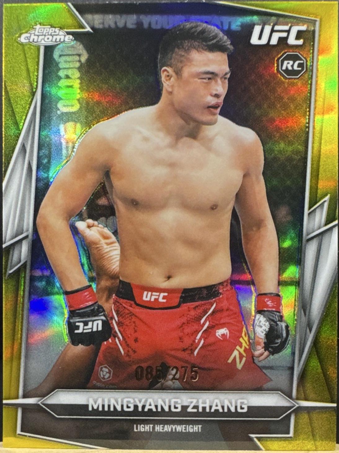 Mingyang Zhang 2026 Topps Chrome UFC Base #177 Yellow Refractor