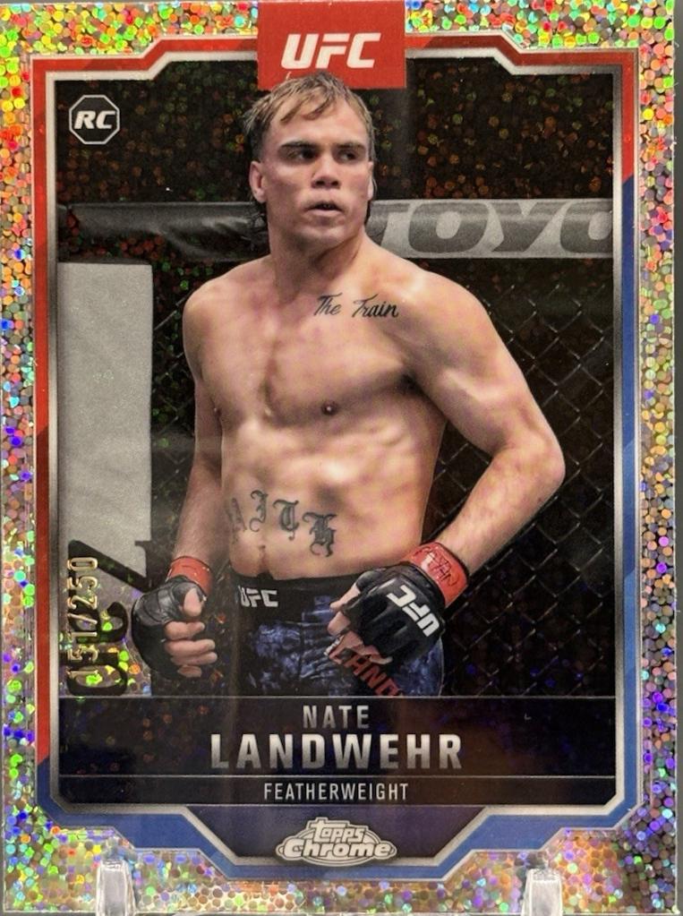 Nate Landwehr 2025 Topps Chrome UFC Base #85 Speckle Refractor