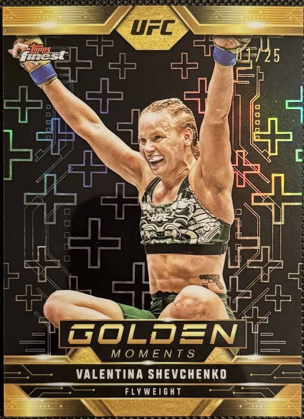 Valentina Shevchenko 2025 Topps Finest UFC Golden Moments #GM-1 Black Refractor