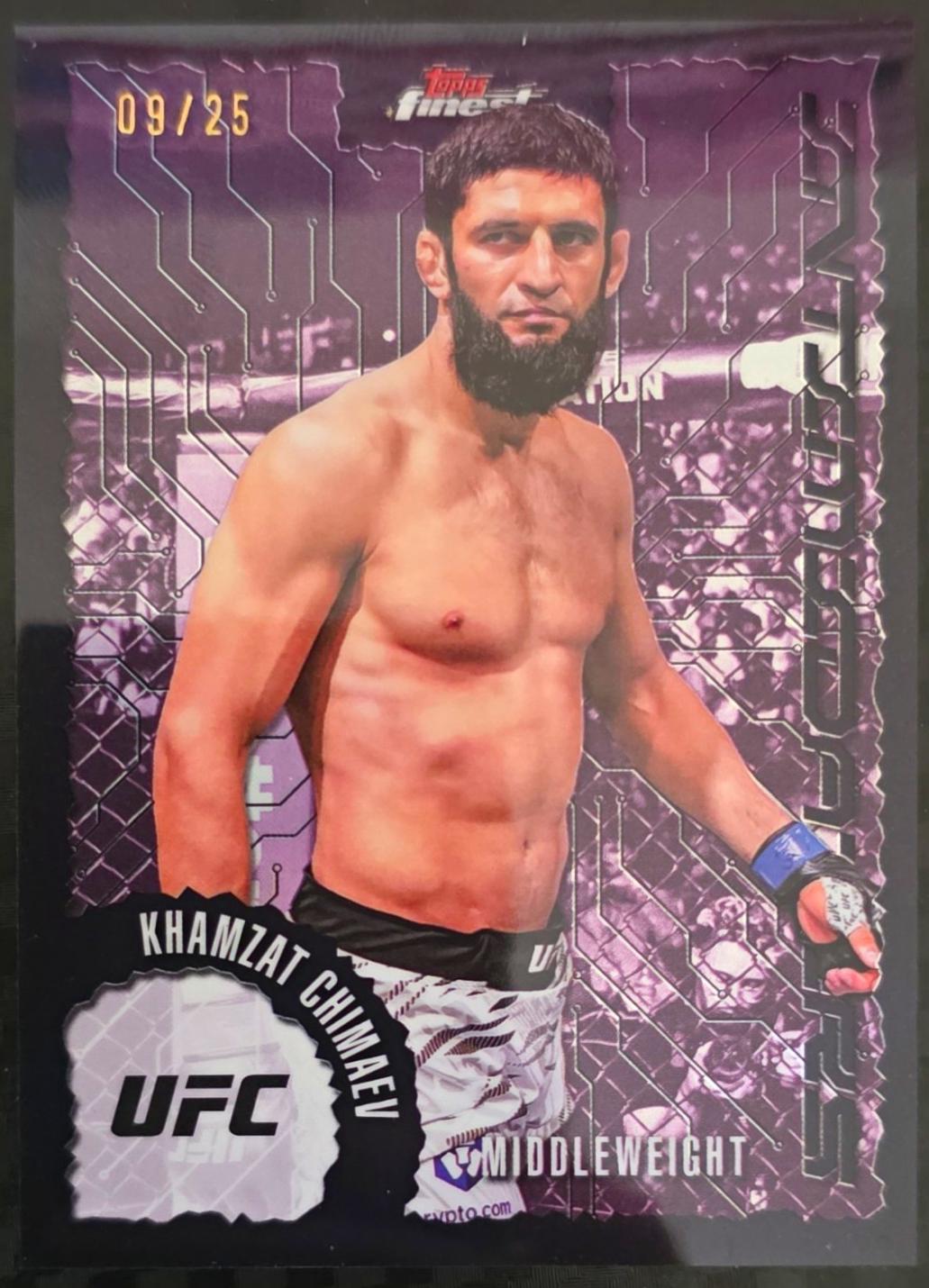 Khamzat Chimaev 2025 Topps Finest UFC Intimidators #IT-17 Black Refractor