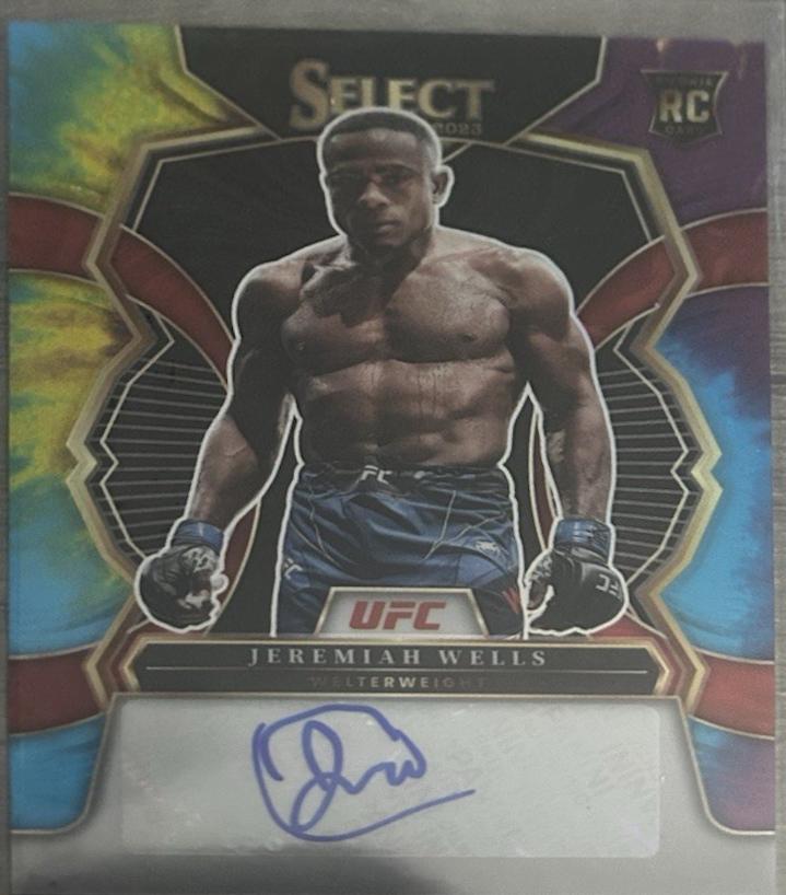 Jeremiah Wells 2023 Panini Select UFC Rookie Signatures #RS-JWL Tie-Dye