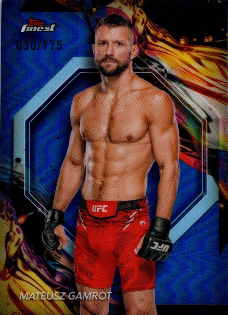 Mateusz Gamrot 2024 Topps Finest UFC Base Uncommon #106 Blue Refractor