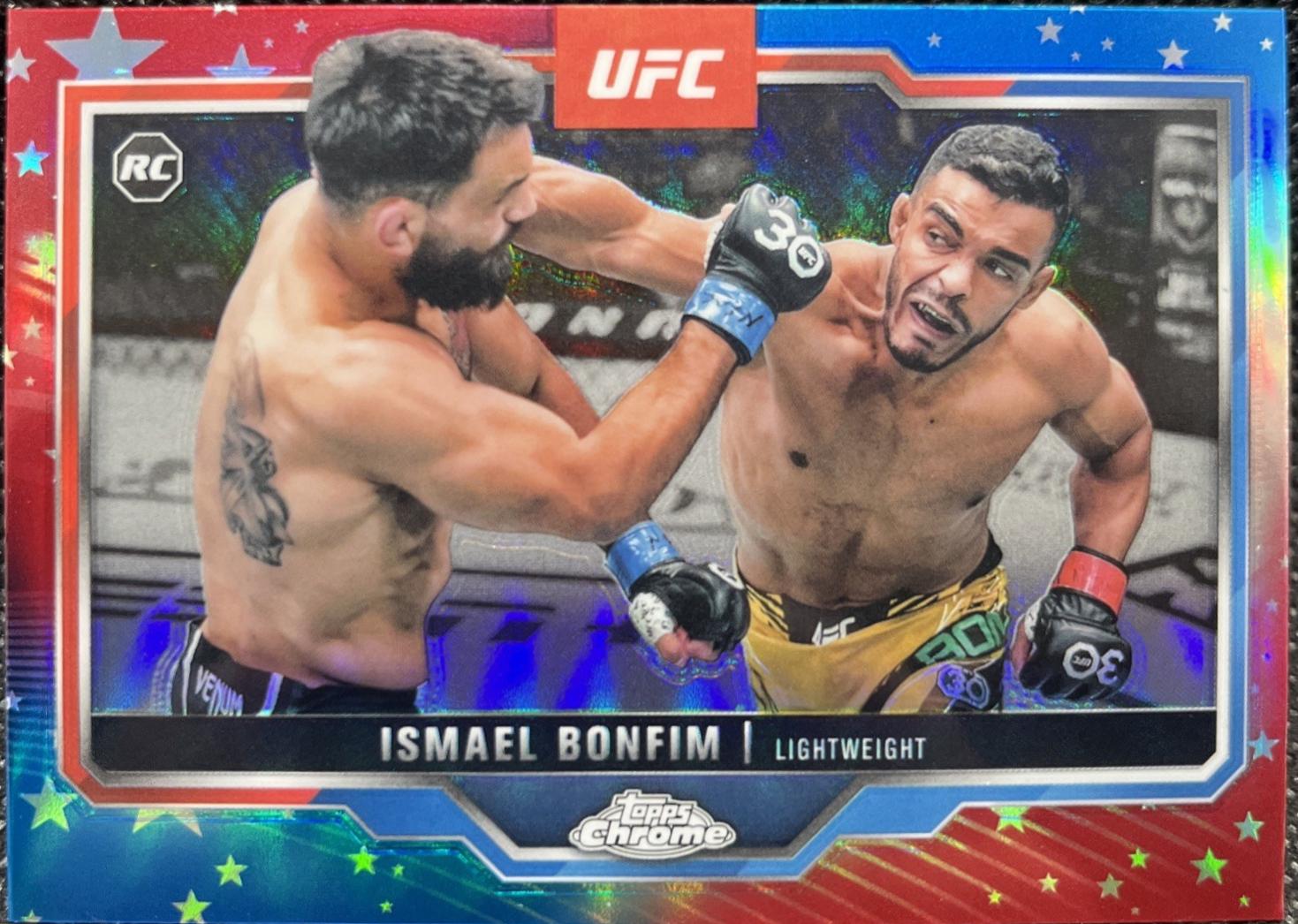 Ismael Bonfim 2025 Topps Chrome UFC Base #13 Red & Blue Refractor