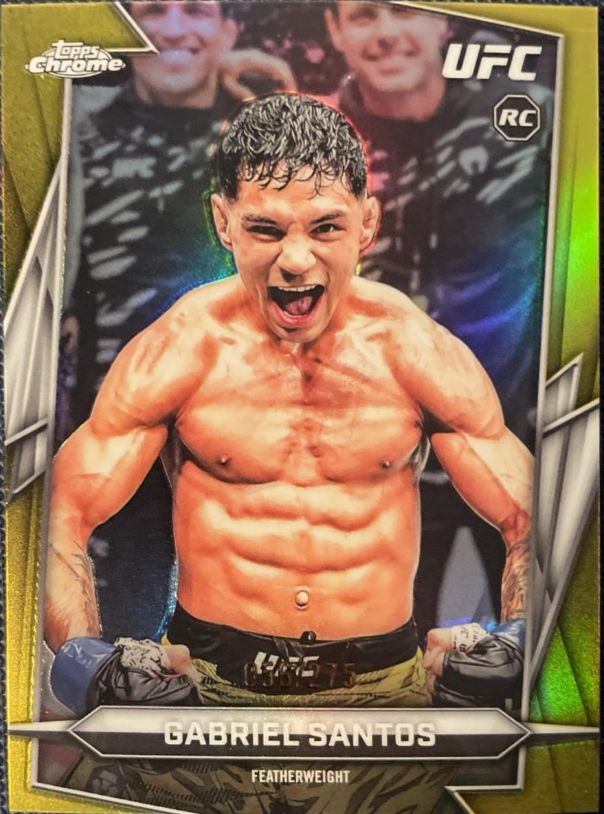 Gabriel Santos 2026 Topps Chrome UFC Base #4 Yellow Refractor