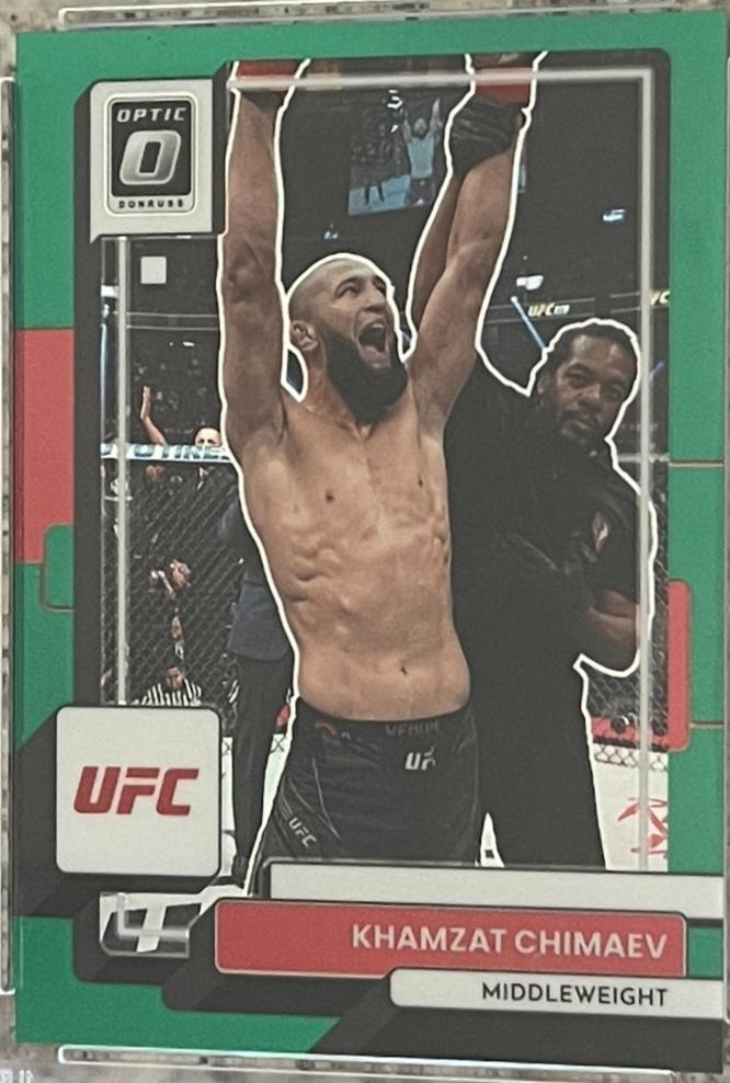 Khamzat Chimaev 2023 Panini Donruss Optic UFC Base #33 Green