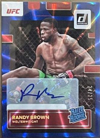 Randy Brown 2023 Panini Donruss UFC Rated Rookies Signatures #214 Blue Laser