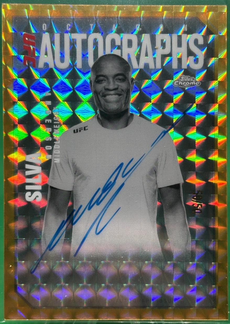Anderson Silva 2025 Topps Chrome UFC Octagon Legends Autographs #OLA-AS Geometric Gold Refractor
