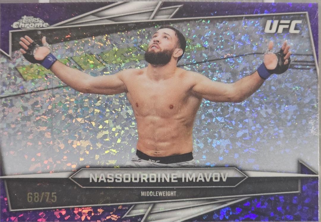 Nassourdine Imavov 2026 Topps Chrome UFC Base #131 Purple Mini Diamonds Refractor