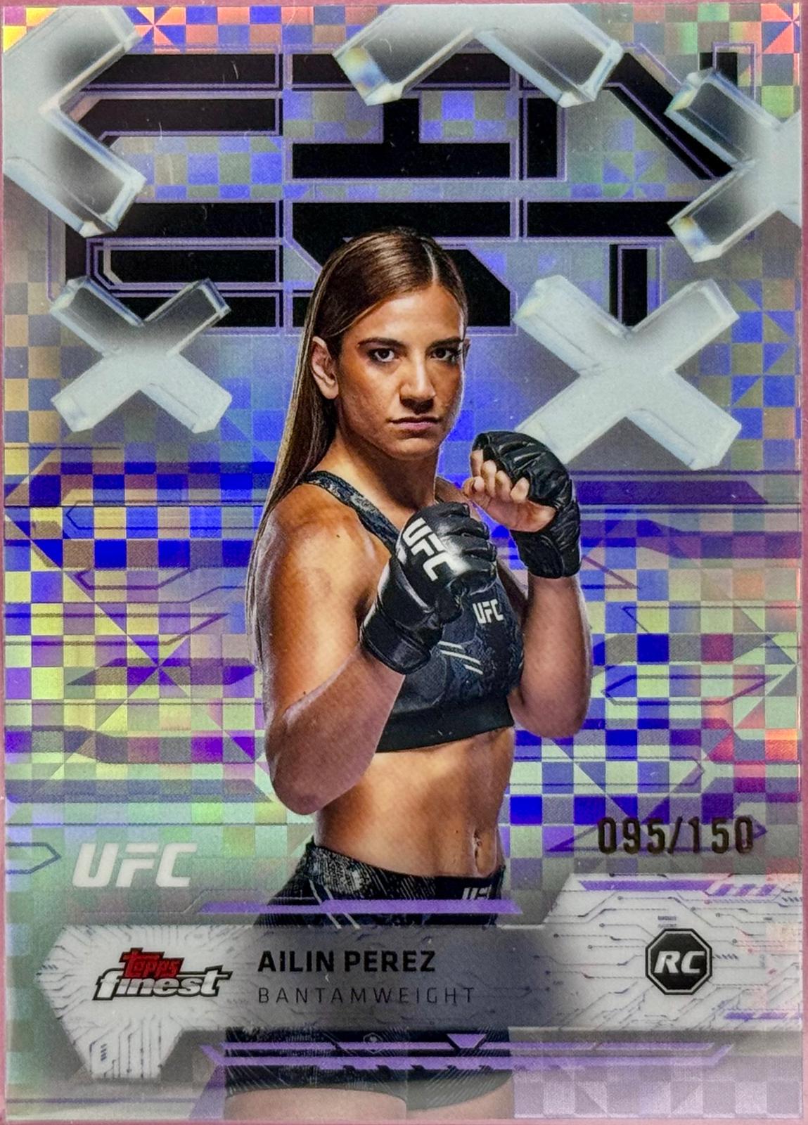 Ailin Perez 2025 Topps Finest UFC Base Common #7 Purple Checkerboard Refractor