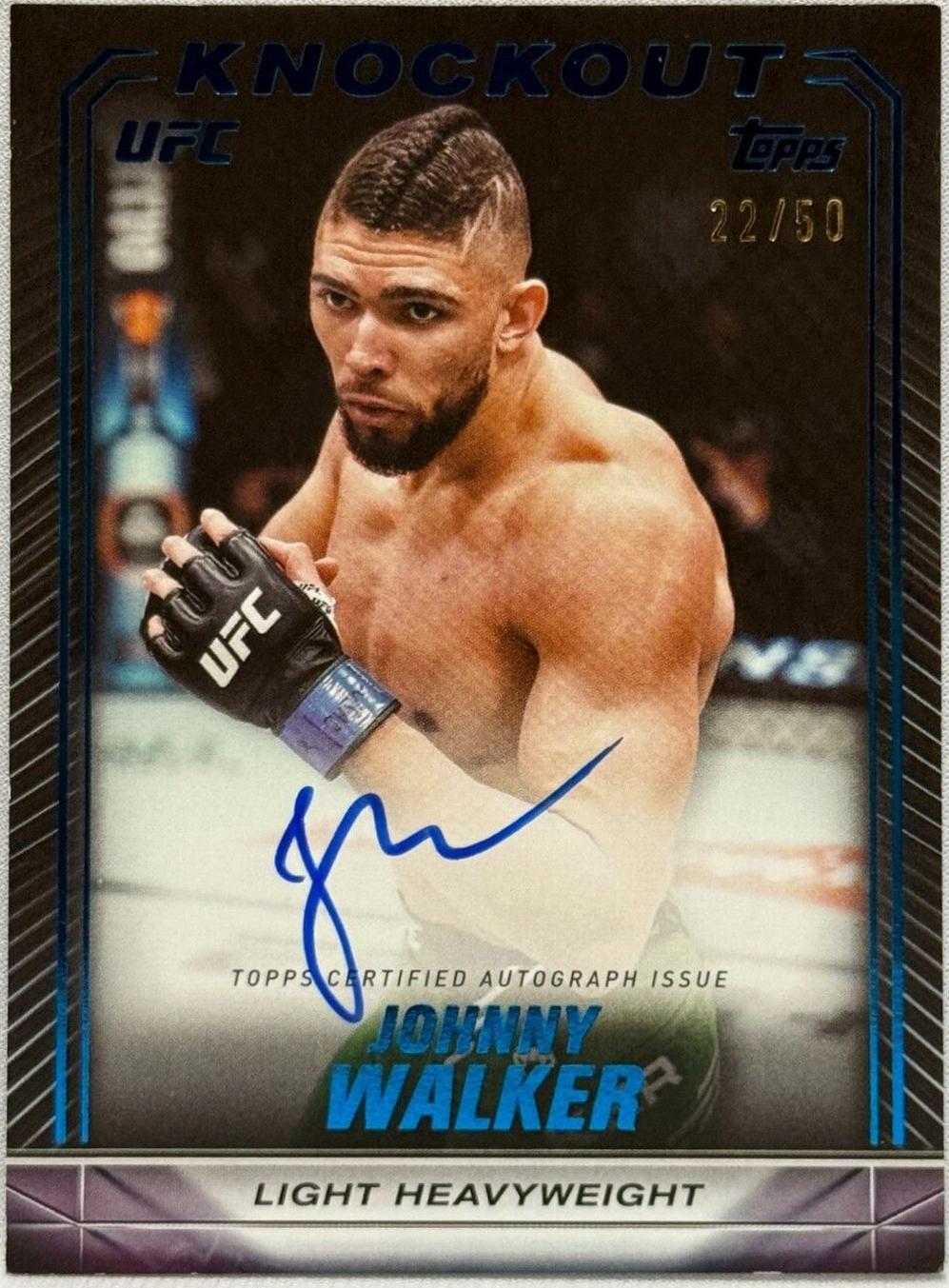 Johnny Walker 2024 Topps Knockout UFC Knockout Autographs #KNA-JWR Blue