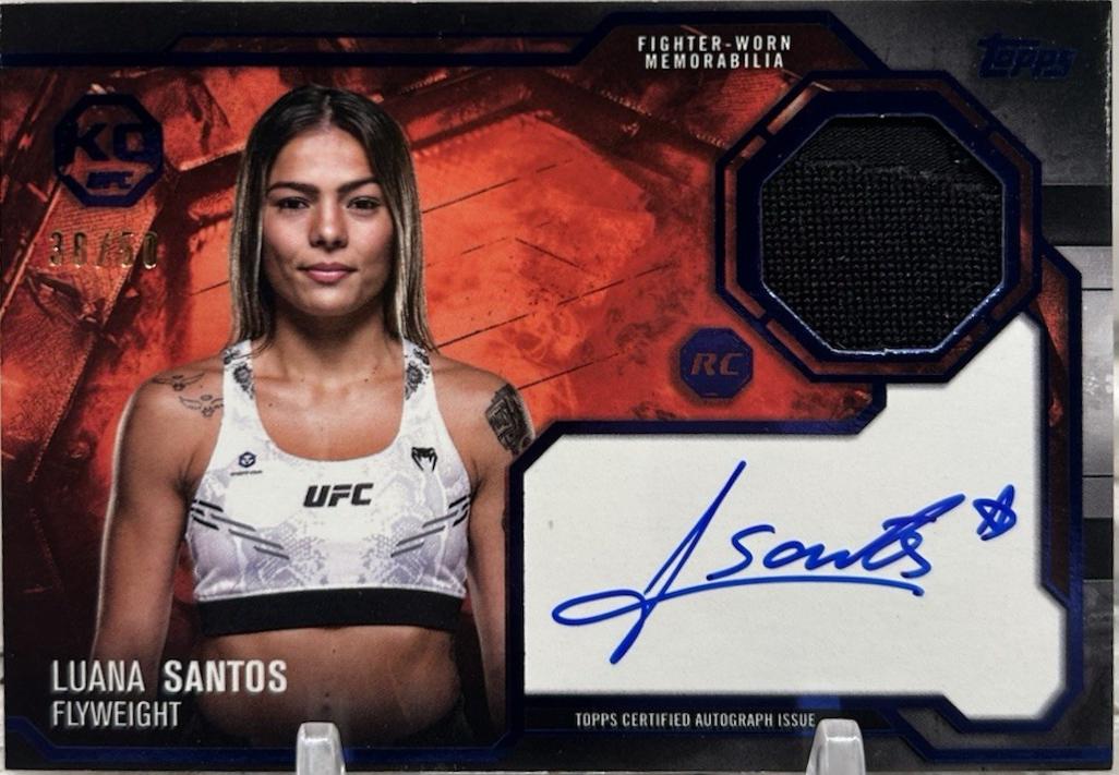 Luana Santos 2025 Topps Knockout UFC Knockout Autograph Relics #KAR-LS Blue