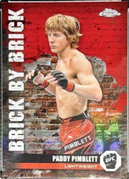 Paddy Pimblett 2024 Topps Chrome UFC Brick by Brick #BYB-13 Red Refractor