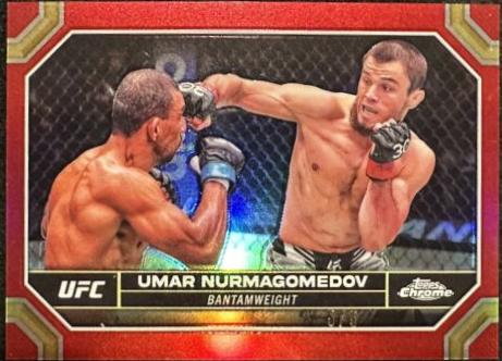 Umar Nurmagomedov 2024 Topps Chrome UFC Base #189 Red Refractor