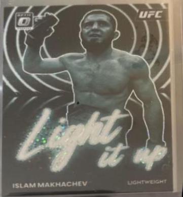 Islam Makhachev 2023 Panini Donruss Optic UFC Light It Up #7 White Sparkle