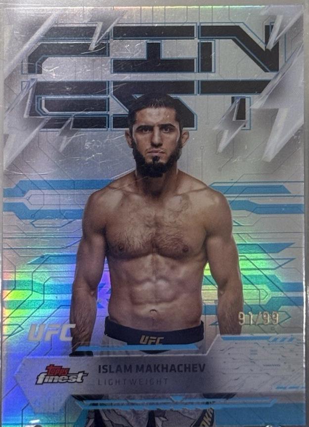 Islam Makhachev 2025 Topps Finest UFC Base Rare #287 Blue Refractor